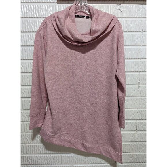 H by Halston Pink Women's Pink Cowl Neck Long-Sleeve Sweatshirt Size S - Picture 1 of 4